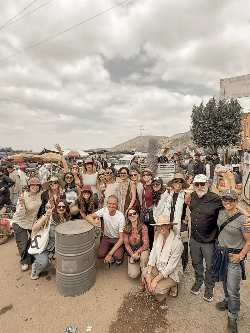 The group gathered in the market square