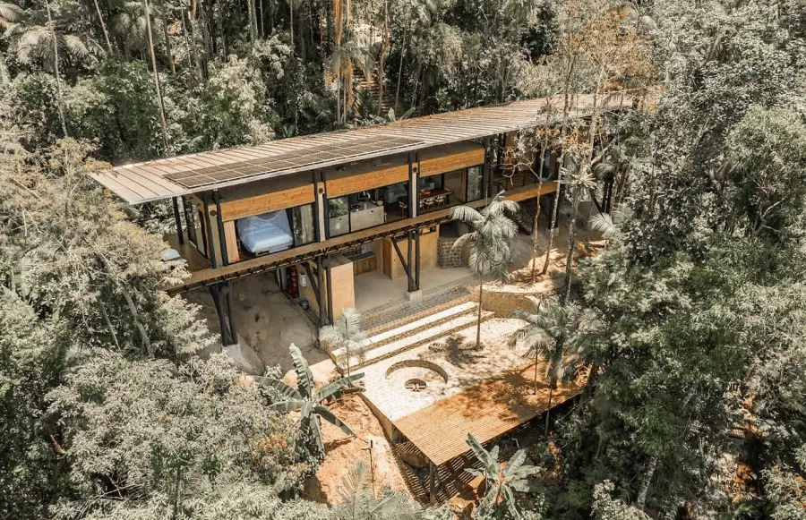 A forest villa nestled in the jungle canopy